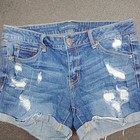 Aeropostale Womens Size 8 Stretch Denim Distressed Blue Jean Shorts