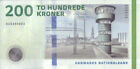 Denmark 200 Kroner P-72 2  2021  2024  Unc