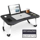Laptop Tray Lap Desk Stand Foldable Bed Table Notebook Tray Cup Slot Adjustable