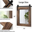 Rustic Barn Door Wall Mirror - Large 20 x16  Wood Framed Decor For Any Room