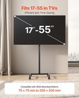 Uimoso Rolling Tv Stand Mobile Tv Cart Holds Up To 44 Lbs For 17-55 Inch Screens