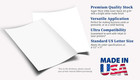 120lb Cover Thick Cardstock Paper - Plain Heavy Bright White Stock - 8 5  X 11 