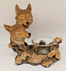 Lot Of 4 - 1990s Resin Wolf Figurines  Wolves Rustic Wildlife Decor