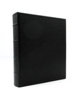 Photo Album 8x9 Ring Binder Leather Cover 72 Clear Pockets Graphic Image Black