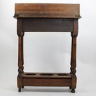 Antique Wooden Umbrella Stand With Tin Bottom Vintage Hall Tree Holder