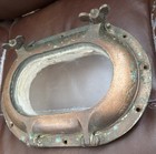 Antique Brass Ship Porthole British Crown Mark 7  Glass Working Dogs   Trim