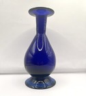 Vintage Heavy Cobalt Blue 2 Tone Vase 7 3 4 