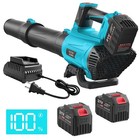 Cordless Leaf Blower 850cfm 280mph   5 Speed Turbo Electric W 2 Batteries 6 0ah