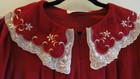 Vanity Fair Dressing Robe Wm Sz L Burgundy Velour Front Zip Lace Collar Usa