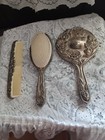 Vintage Godinger Silver  Vanity Set Hand Mirror Brush   Comb Floral Rose