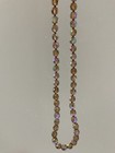 Vintage Brown Aurora Borealis Faceted Clear Crystal Necklace 24    Long