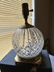 Vintage Waterford Cut Crystal   Brass Globe Lamp 12   