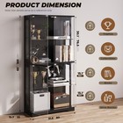 Brottar 4-tier Free Standing Glass Display Cabinet With Doors   3 Color Lights