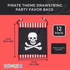 12 Pack Pirate Skull Kids Party Favor Bags Drawstring Gift Bag For Girls Boys