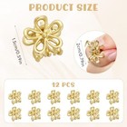 12pcs Small Gold Flower Hair Clips Cute Tiny Metal Claw Clips For Women  