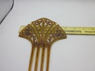 Antique Rare 1920s Bakelite Celluloid Tortoise Hair Comb With Rhinestones