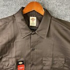 Dickies Button Shirt Mens Xl Original Fit Short Sleeve Brown Front Pockets
