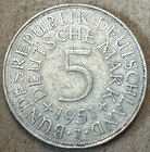 Germany - 1951 J - 5 Marks -  6250 Silver Germany Coin - Eagle