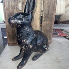 Antique Cast Iron Bunny Rabbit Doorstop Garden Yard Farm Decorative Art Statue