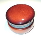Trinket Box Red Alabaster Hinged Jewelry Jar Vintage Carved Italian Stone 