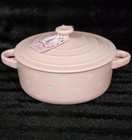 The Bakeshop Pink Casserole White Hearts 11  Lid Dutch Oven Valentine s Day Cute
