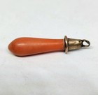 Genuine Victorian Vintage Yellow Gold  Natural Red Coral Bracelet Charm fob 1 