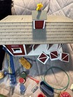 Vtg Breyer Horse Stable  Saddles  Blankets  Jumps  Barn Tools  Velvet Bag  Euc