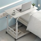 Xxl Double Layer Adjustable Bedside Table For Elderly   Hospital Use With Whe   