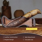 Tourbon Leather Fixed Blade Knife Sheath Horizontal Pancake Belt Holster Hunting