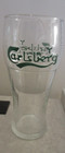  carlsberg  Danish Vintage Beer Pint Glass Embossed Green Logo Both Sides 7   