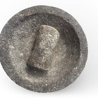 Vintage Mexican Molcajete Mortar   Pestle Volcanic Basalt Lava Stone 3 Leg