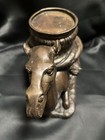 Vintage Solid Bronze Camel For Pillar Candle Holder Or Inkwell 8 Lbs  Large 