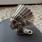 Vintage Cast Metal Indian Chief Head Car Mascot Hood Ornament Body Accent