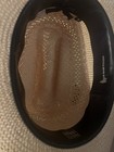 M l  Leddy   Sons Straw Hat 3 In Brim With Feather Size 7 1 8 Stays In Wind