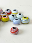 Lot 52 Large Blown Glass Trade Beads Big Hole Swirl Multicolor African