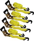 4pc 1-1 2  X 15  Heavy Duty Ratchet Cargo Tie Down Straps 3000lbs Dual J-hooks