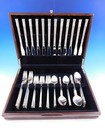 Aegean Weave Plain By Wallace Sterling Silver Flatware Set For 12 Service 60 Pcs