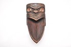 Vintage Maori Tiki Hand Carved Wooden Spear Point Oil Dish Scoop Bowl 6 75  Long