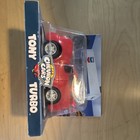 Chevron Cars Tony Turbo Toy Car In Box Red Blue White Gas   Oil Theme