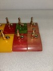 10 Vtg Bowling Catalin Bakelite Metal Table Dinner Place Card Name Holders