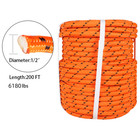 1 2   200  Double Braid Polyester Rope 6180lbs Breaking Strength Orange Bull Rope