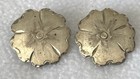 Beautiful Big 1  Vintage Solid Sterling Silver Flower Earrings clip On western