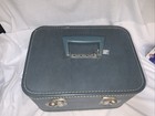 Vintage Blue Monarch Cosmetic Travel Train Case No Key  open
