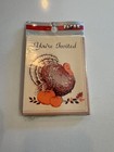 Thanksgiving Invitation  Invitations Greeting Card Set Of 8 Turkey Vintage 70s