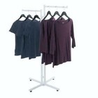 2-way Clothing Rack White Straight Arm Garment Floor Standing Display 48 - 72  H