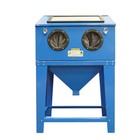 90 Gallon Sand Blasting Cabinet Stand Blasting Gun   4 Nozzles Gloves Blue