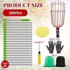 Fruit Picker Pole 26ft Telescoping Harvest Tool Soft Cushion For High Trees