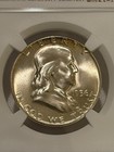1956 P Franklin Silver Half Dollar Ngc Ms65 Fbl