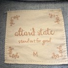 Altar d State Blue Denim Romper M Short Sleeve Button Front Collared Pockets