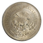 1948 Mexico Cuauhtemoc Cinco Pesos 30 Gramos Ley 0 900 Eagle On Back Silver Coin